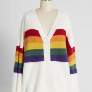 Acoa Chenille Rainbow State Of Mind Cardigan
